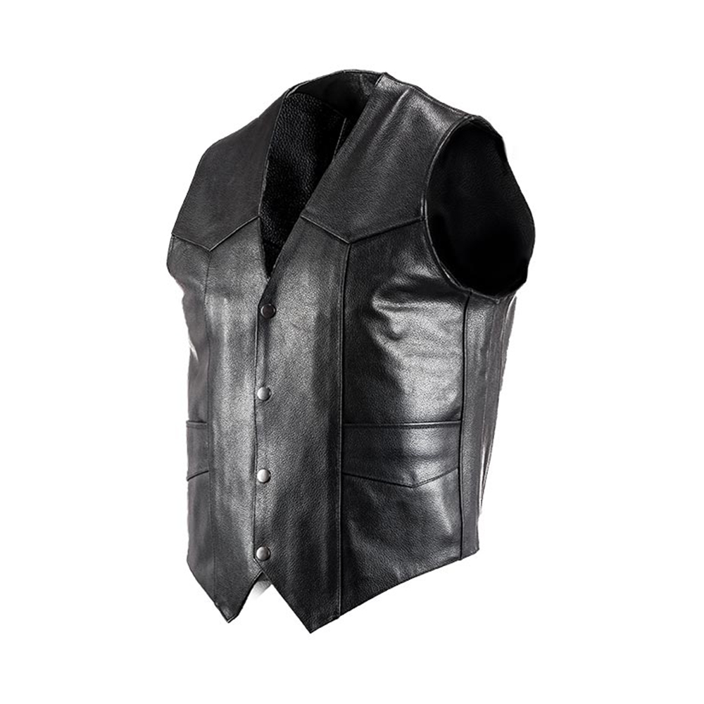 Men Plated Leather Vest